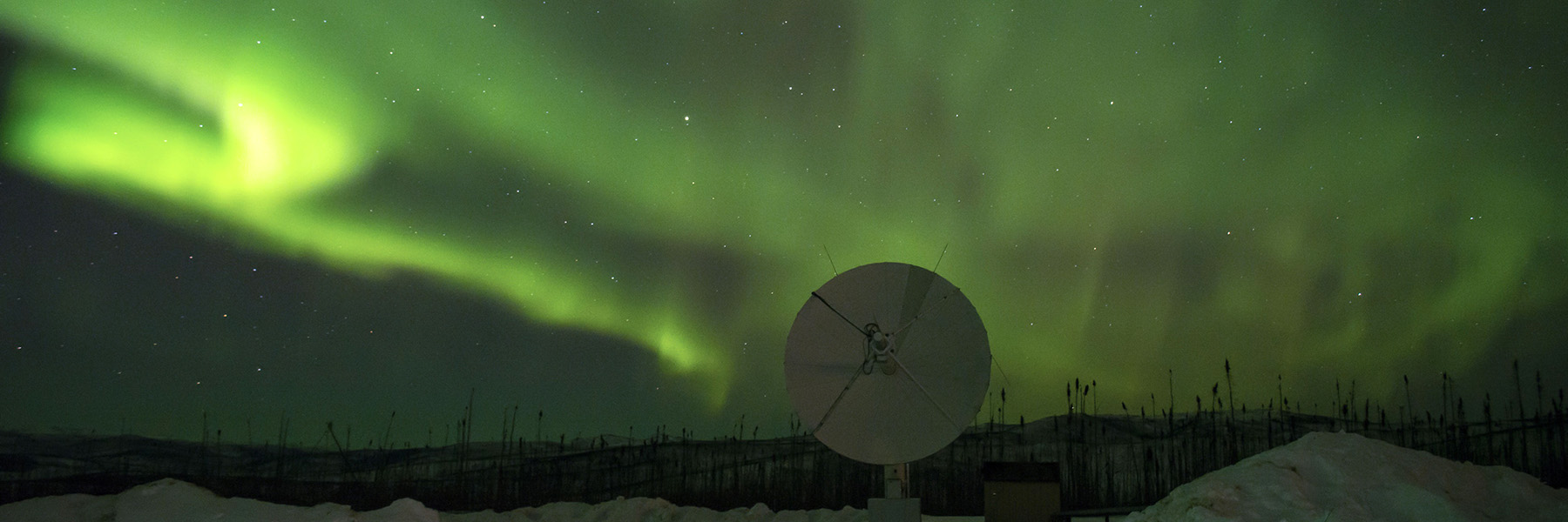 Scientific equipment and aurora borealis