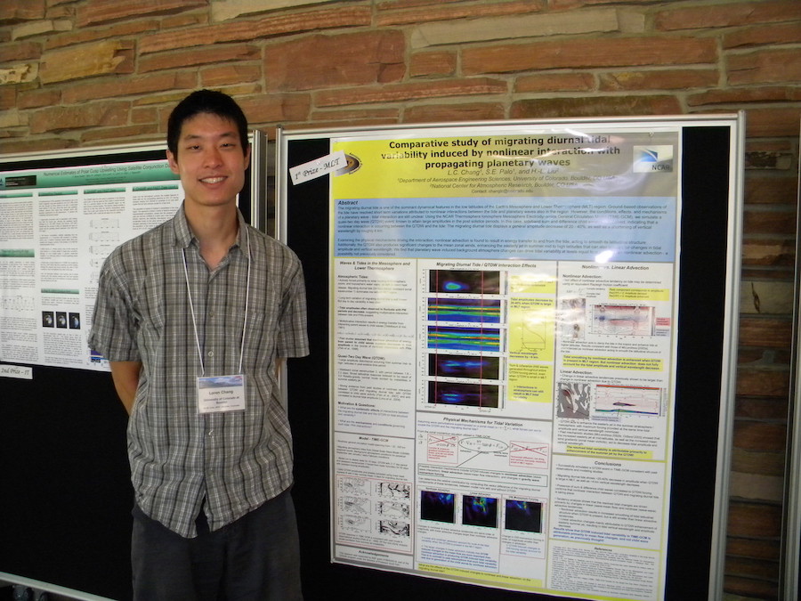 MLT Poster first prize awardee 2010 Loren Chang (U CO) who took the Comparative Atmospheres book edited by Nagy et al.