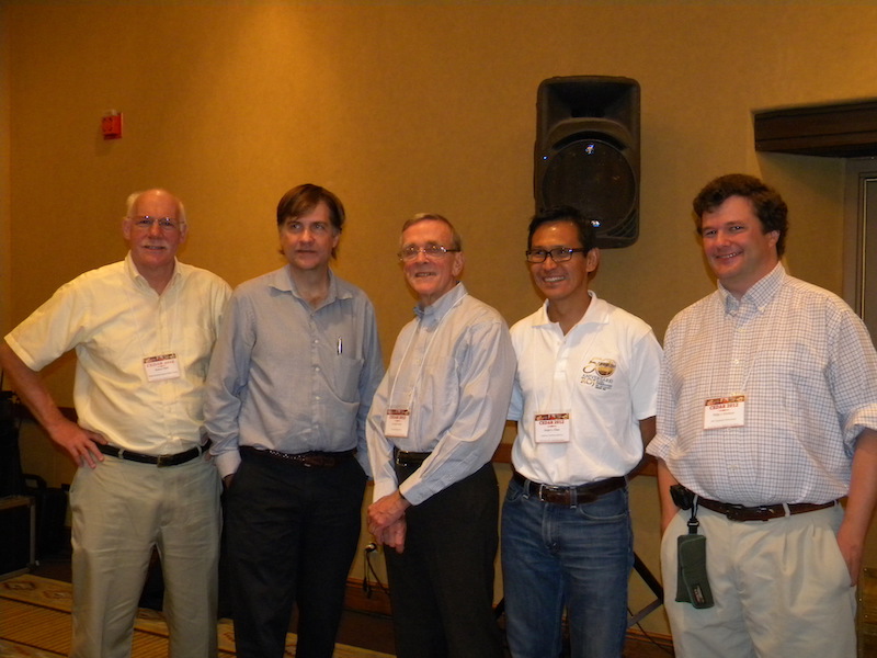 5 who have interacted a lot with Jicamarca. Left to right: Rob Pfaff (GSFC), Dave Hysell (Cornell), Don Farley (Cornell), Jorge (Koki) Chau (head of JRO), Phil Erickson (MIT)