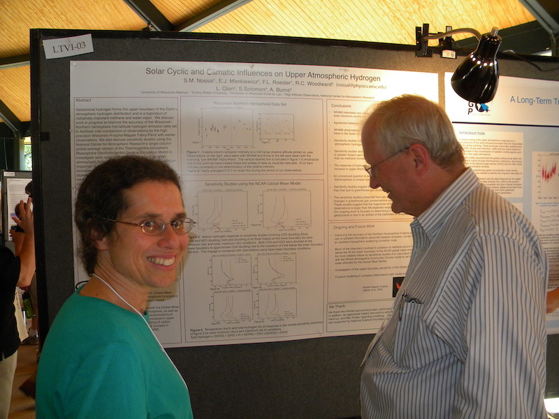 I-Te Lee (NCU, Taiwan and NCAR) explains his poster #DATA-02 to Tony Mannucci (JPL).