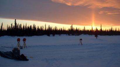 Ft. Yukon, Alaska at sunset 
