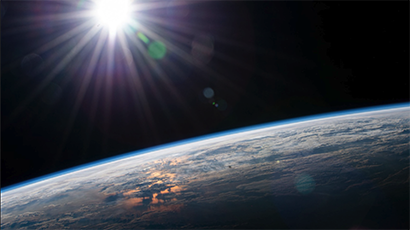 Earth's atmosphere and sun