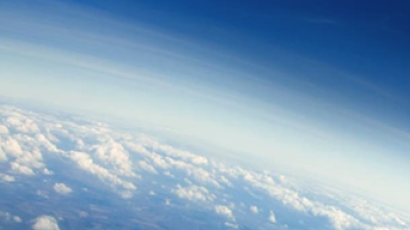 Atmosphere and clouds above earth